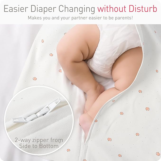 2 Pack Transitional Swaddle Sack with Arms Up Length Sleeves & Mitten Cuffs, Sleeping Sack Bag 2 Ways Zipper, Wearable Swaddling Blanket for Newborns Baby Snug Fit Calms Startle Reflex