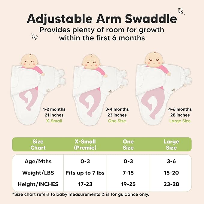 KeaBabies 3-Pack Organic Baby Swaddle Sleep Sacks - Swaddles for Newborns, Infant 0-3 Months, Baby Girls, Boys, Soft & Snug Newborn Sleep Sack, Nursery Swaddling Blankets (Soft White)