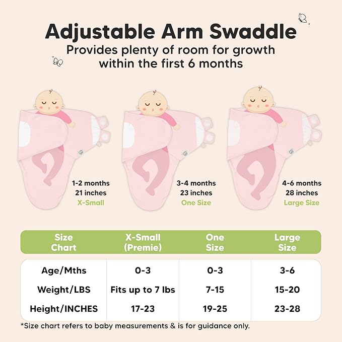 3-Pack Organic Baby Swaddle Sleep Sacks - Swaddles for Newborns, Infant 0-3 Months, Baby Girls, Boys, Soft & Snug Newborn Sleep Sack, Nursery Swaddling Blankets (Candy)