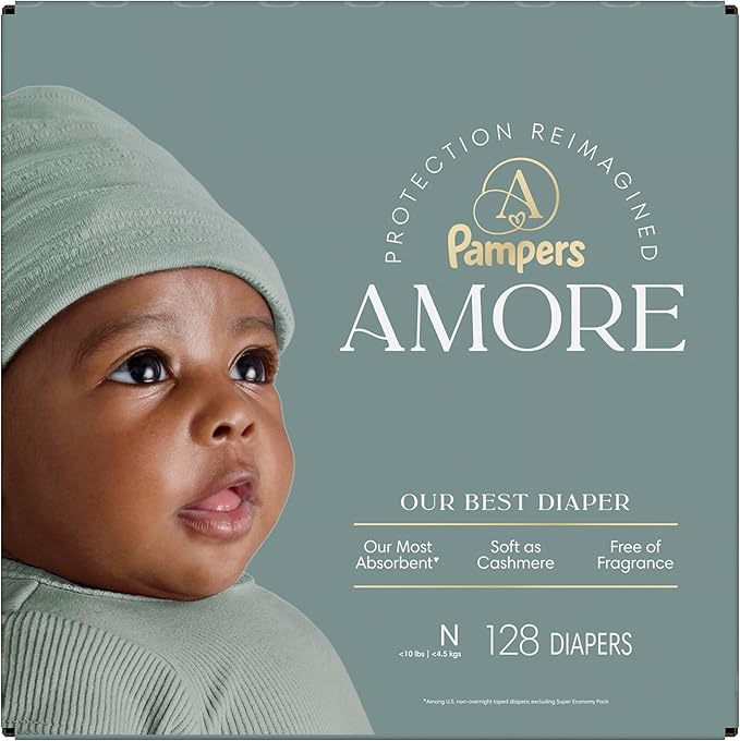 Pampers Amore, Size 0 (up to 10 lbs), 128 Count, Our Best Diaper