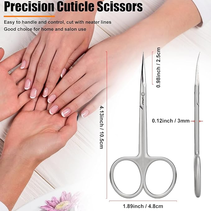 LePinko Cuticle Scissors, UPGRADED Fine Tip