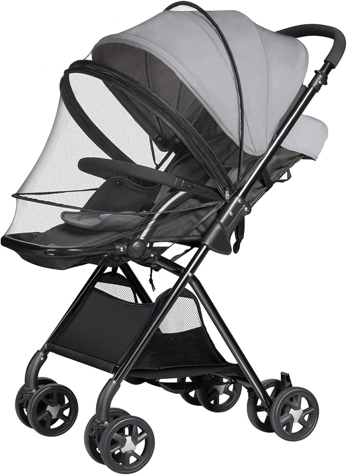 Bemece Universal Baby Stroller Mosquito Net, Durable Mosquito for Stroller with Two-Way Zippers & Storage Bag, Breathable & Foldable Mosquito Nets, Perfect Bug Net for Strollers