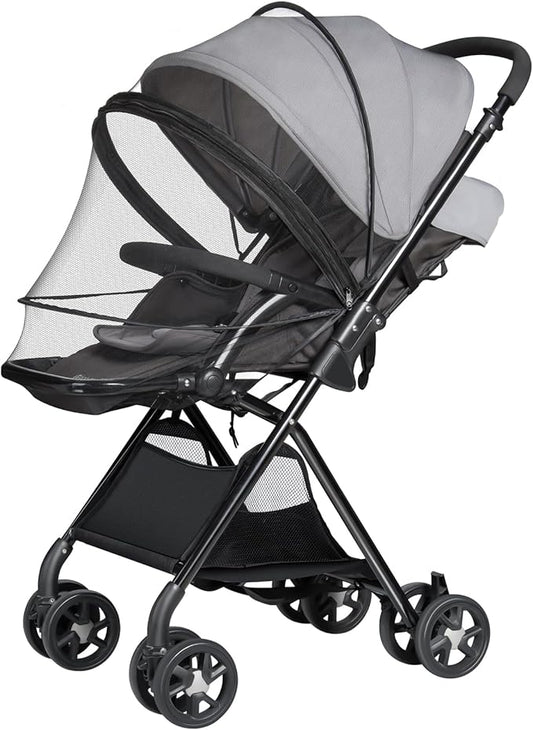 Bemece Universal Baby Stroller Mosquito Net, Durable Mosquito for Stroller with Two-Way Zippers & Storage Bag, Breathable & Foldable Mosquito Nets, Perfect Bug Net for Strollers