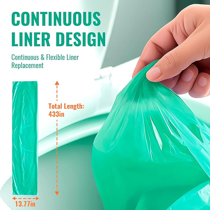 GDLVDI HOME Compatible with Diaper Dekor CLASSIC Diaper Pail Refills | 2 Pack Continuous Long-Roll Liners | Lemon Scented Odor-Control Incontinence Disposal Bags | Leak-Resistant Durable Design