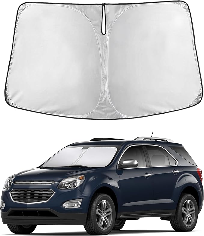 EcoNour Custom Windshield Sun Shade for Chevrolet Equinox 2010–2017 | Compact SUV Front Window Heat & UV Shield | Foldable Multi-Layer Sun Cover