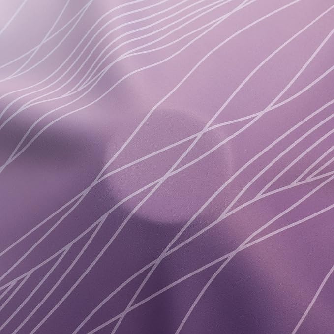 Estelar Textiler Purple and Greyish White Ombre Blackout Curtains 54 Inch Length 2 Panels, Full Room Darkening Gradient Drapes for Kitchen,Thermal Insulated Grommet Short Curtains for Bathroom,42Wx54L