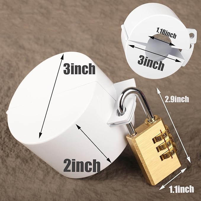 Door Handle Cover Lock, Door Knob Lockout Device,Elderly Patient Door Handle Lock, Child Safety Lock to Prevent Door Handle Rotation and Entry White with Padlock