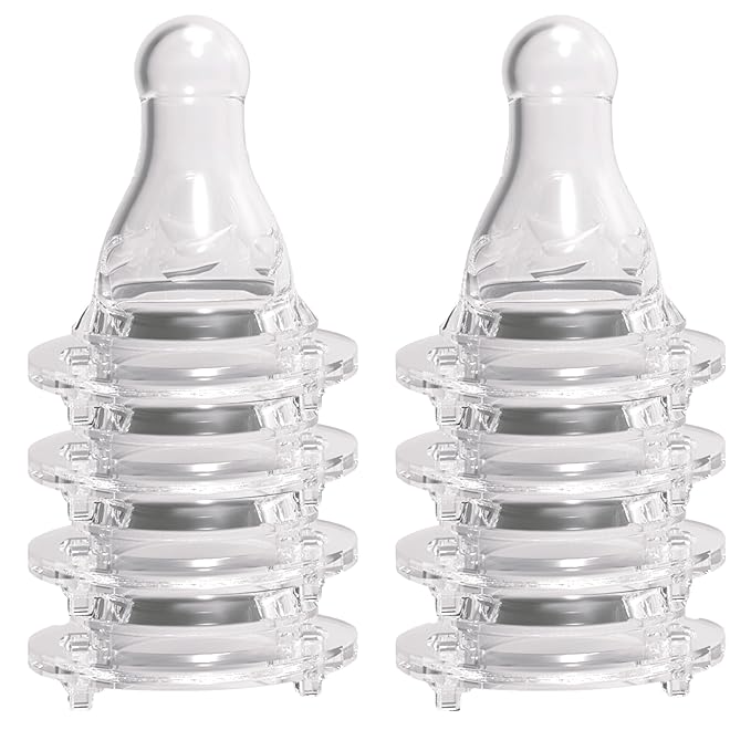 Avima Baby Anti Colic Nipples for Standard Neck Bottles, Silicone Breast Like Nipples - Newborn 0 to 3+ Months, Slow Flow, Level 1 (Pack of 6)