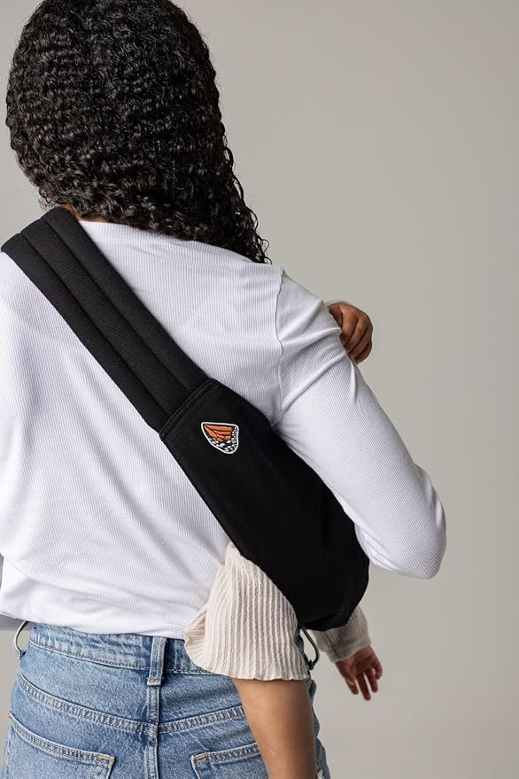 Mabē Monarch Toddler Sling Carrier – Ergonomic Hip Carry Support for Toddlers – Adjustable and Breathable Sling for Easy Up/Down & Comfortable Holding (16–45 lbs, Black)