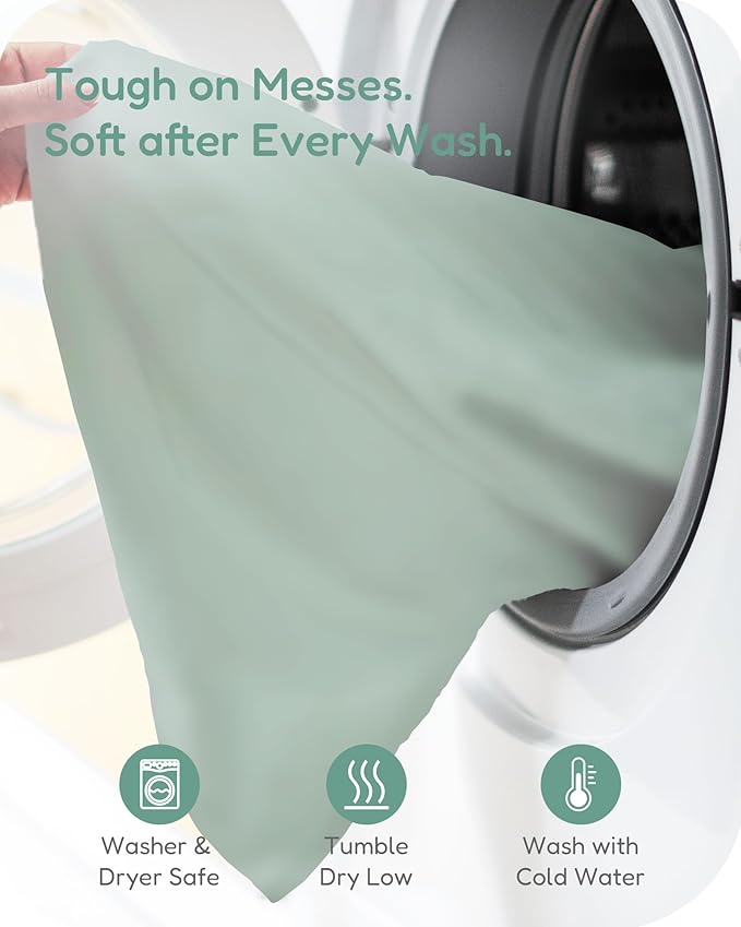 Pack and Play Sheets Fitted, Green+Leaf, Ultra Soft and Durable, Hypoallergenic, 2 Pack for Baby Boys and Girls