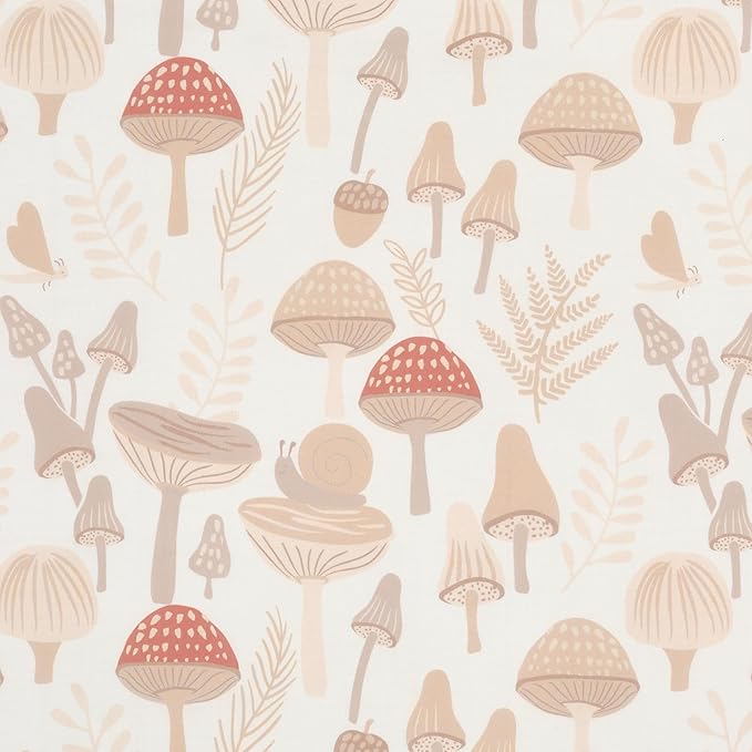 Lambs & Ivy Mushroom Meadow Organic Cotton Fitted Crib Sheet