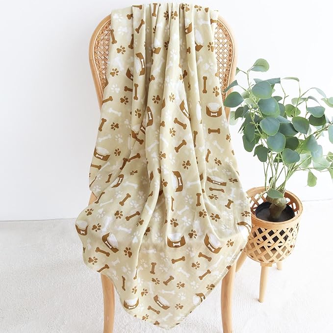 LifeTree Baby Swaddle Blankets, Boys Girls Muslin Swaddling Wrap Receiving Blanket for Newborn, 70% Viscose Bamboo and 30% Cotton, Large 47" x 47", Labrador and Bone