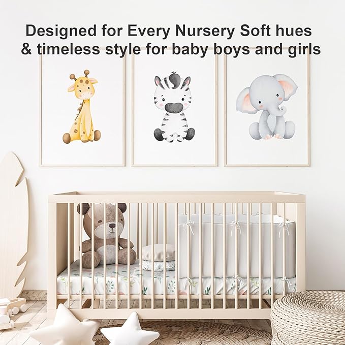 Little Grape Land Waterproof Crib Sheets for Boys Girls, Soft and Breathable Waterproof Baby Crib Sheets 52"x28", Crib Mattress Sheets Neutral for Standard Crib and Toddler Bed Mattress (Bunny)