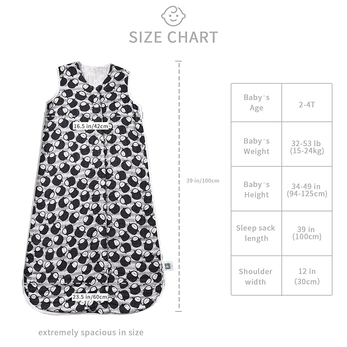 TADO MUSLIN Toddler Sleep Sack 2-4T, 0.5 TOG Lightweight Wearable Blanket, 100% Organic Cotton Muslin, Sleeveless, 2-Way YKK Zipper, OEKO-TEX Certified