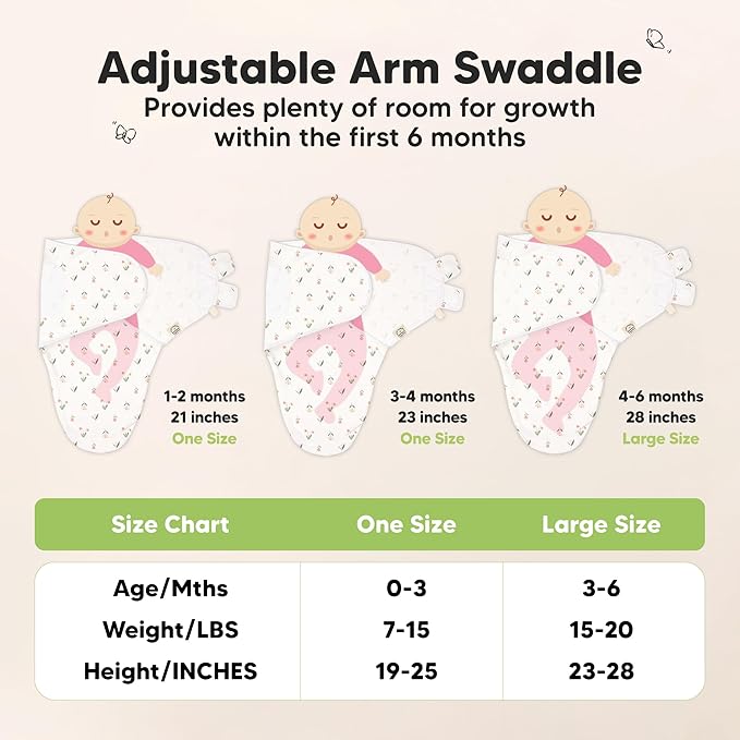 KeaBabies 3-Pack Swaddles for Newborns, Girls, Boys with Hats - Organic Soft Baby Sleep Sacks, Breathable Baby Swaddle 3-6 Months Beanies Set, Premie Infant Sleep Sack 0-3 Months (Fleur)