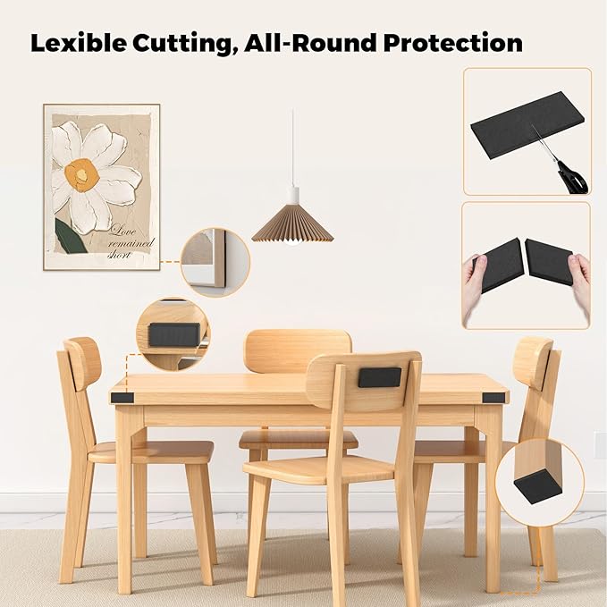 Furniture Wall Protectors, LveSunny 23Pcs EVA Foam Headboard Stoppers for Wall, Bed Stoppers for Headboard, 10Pcs (20mm Thick)+13Pcs (3mm Thick) Couch Wall Protector, Black Headboard Bumper