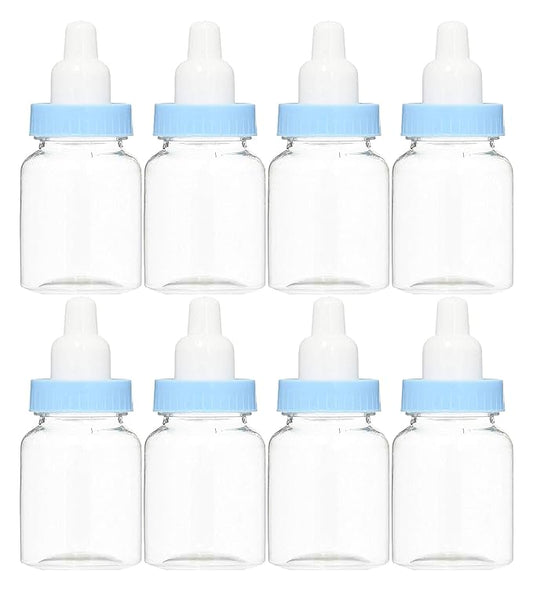 Baby Shower Favor - 36 Pack Mini Milk Bottle Party Favor Gift Bag Boxes 1.5" x 3.5" - Baby Shower Candy Jar (Blue)