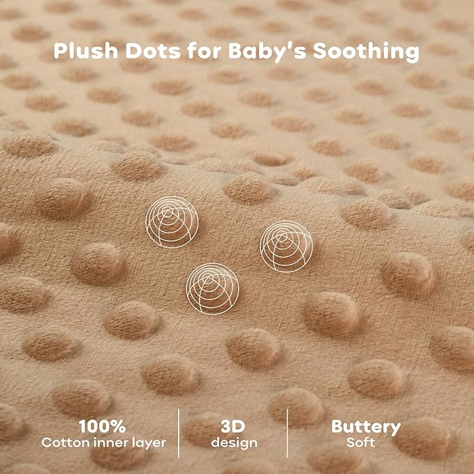 FIEMOL Fleece Baby Sleep Sack 0-6 Months, 1.5 TOG Cotton Baby Wearable Blanket With Soft Plush Dots, 2 Pack Newborn and Infant Warm Sleeping Sack with 2-Way Zipper Brown&Coffee