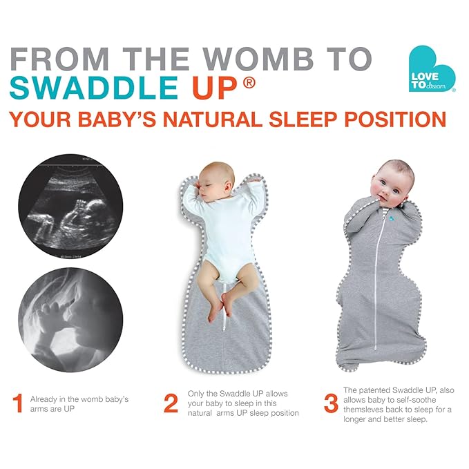 Love to Dream Swaddle UP Extra Warm 3.5 TOG, White, Newborn, 5-8.5 lbs, Dramatically Better Sleep, Allow Baby to Sleep in Preferred Arms Up Position for Self-Soothing, Snug Fit Calms Startle Reflex