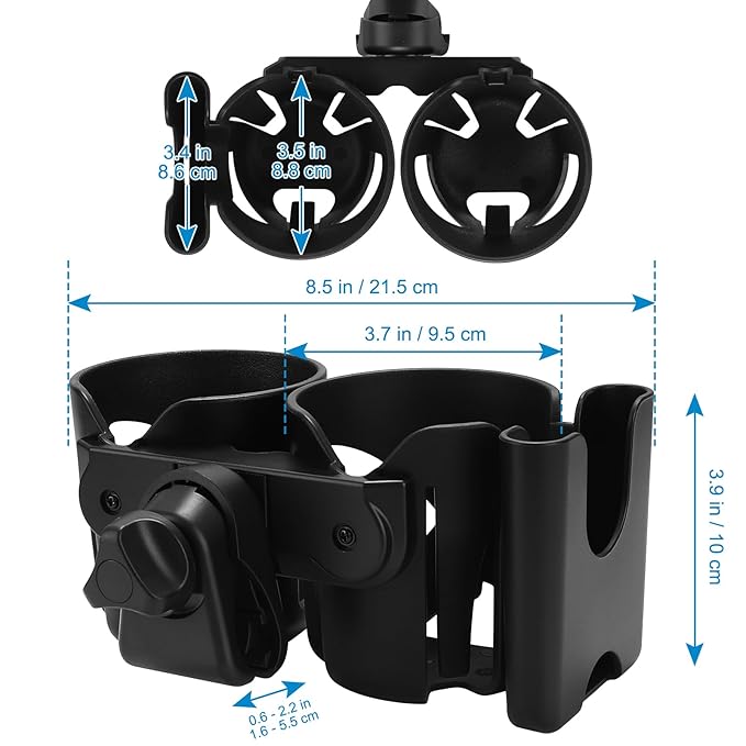 Accmor Universal Cup Holder, Stroller Cup Holder, 360° Rotatable Large Caliber Designed Bottle Holder for Stroller, Bike, Wheelchair, Walker, Scooter