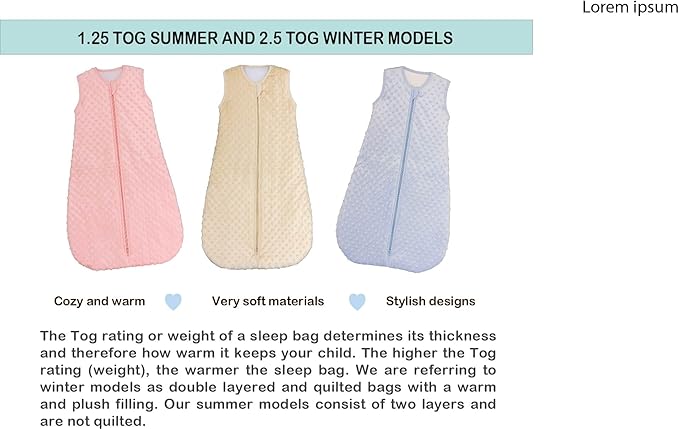BABYINABAG Very Warm 2.5 Tog Quilted Winter Model Baby Sleep Bag or Sack, Plush Minky Dot for Infants and Toddlers