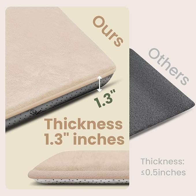 Baby Play Mat for Floor,1.3" Thick Elasti-Foam 50"×50" Playpen Mat for Tummy Time,Water Repellent Soft Coral Velvet for Toddler,Infant,Kids,Non-Slip Backing Safe for Crawling(Beige)