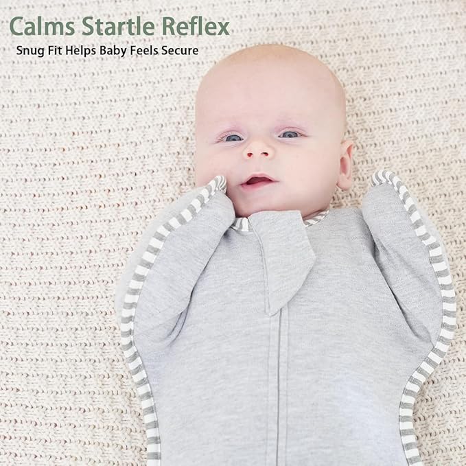 Swaddles for Newborns Swaddle 0-3 Months Sleep Sack Arms Up Swaddle 0-3 Months Transition Swaddle, 2-Pack Baby Swaddles for Boy Girl with Arms In/Out 2-Way Zipper 100% Cotton 0.8 Tog (Small 5-14lbs)