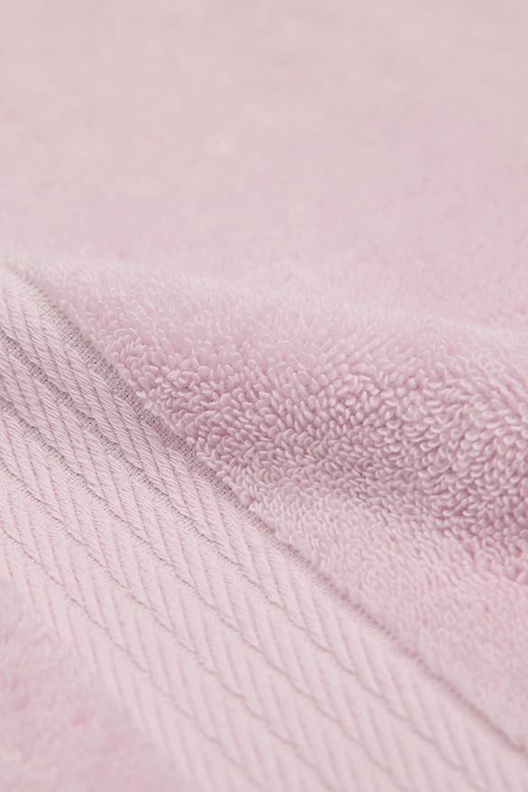 Ozdilek 6-Piece Washcloth Set 13x13 100% Turkish Cotton, 600 GSM, Soft, Gentle on Sensitive Skin, Multi-Purpose Use, Washable, Reusable, Ideal for Baby Care & Spa 6 Towels (Mauve Pink)