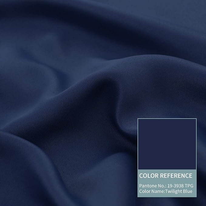 BGment Navy 100% Blackout Curtains for Bedroom 63 Inches Long with Black Liner, Thermal Insulated Double Layer Full Room Darkening Noise Reducing Grommet Curtain (42 x 63 Inch, Navy Blue, 2 Panels)