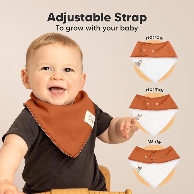KeaBabies 8-Pack Organic Baby Bandana Bibs for Boys, Girls - Super Absorbent Triangle Baby Bibs for Drooling and Teething Infant, 100% Cotton Extra Soft for Newborn, Infant 0-36 Months (Thunder)