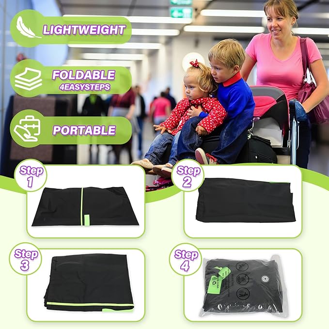 Saranna Car Seat Travel Bag for Airplane, Carseat Bags for Air Travel, Waterproof Durable Carrier Cover for Infant & Toddler Car Seats, Portable Carseat Cover with Shoulder Straps and 2 Luggage Tags