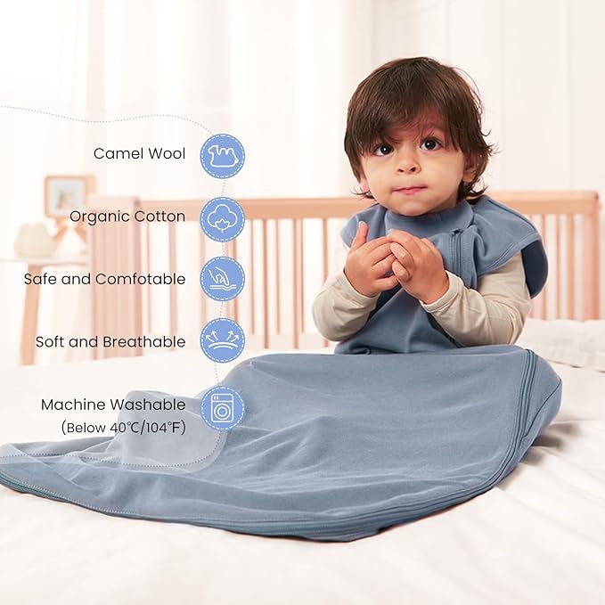 kaiya baby Unisex Sleeping Bag for Babies and Toddlers 1.0 Tog Sleep Sack 0-6 Months, Newborn Sleep Sack, Wearable Blanket Baby, One Piece Sleeveless Sleep Sack, Gifts for Baby