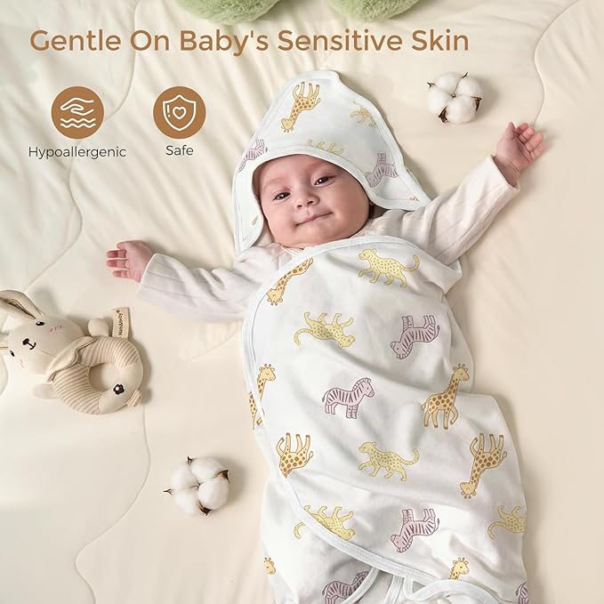 Momcozy Baby Towel with Hooded - Ultra Soft & Absorbent Large Bath Towel Set for Comfort & Gentle on Baby's Skin - Shower Gift & Bath Essential & Baby Registry Search for Newborn,Infant,Toddler,Kids