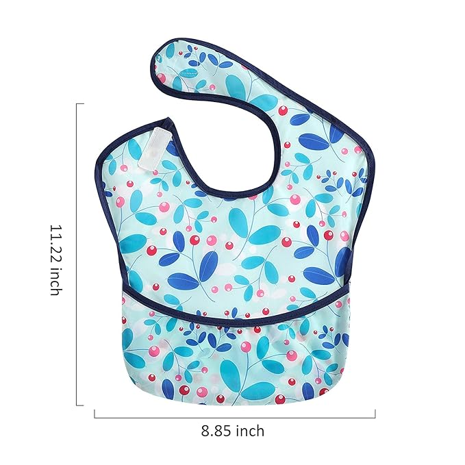PandaEar 3 Pack Super Light Weight Baby Bib, Waterproof, Washable, Stain Oil and Odor Resistant 12-48 Months (Girl)