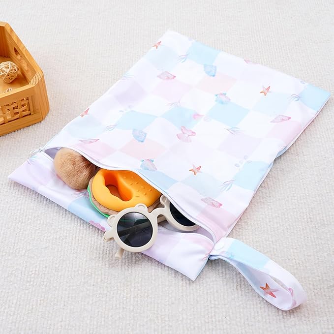 Happy Flute 3 Set Wet Bag Storage Bag Zipper Waterproof Washable Travel Bags, Beach, Pool, Gym Bag for Cloth Diaper, Swimsuits & Wet Clothes (SMT083-EF712)