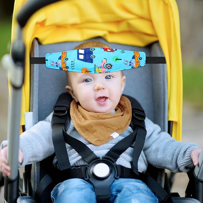 HESTYA 2 Pieces Baby Carseat Head Support Band Strap Headrest Stroller Seat Sleeping Headrest Neck Relief Head Strap Headband for Kids Children Toddler Infant(Transportation)