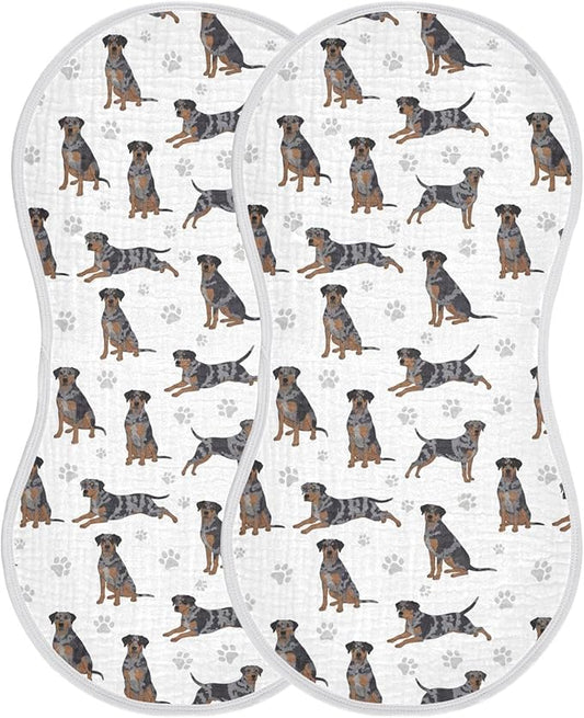 Qinllo 2 Pack Muslin Burp Cloths Great Dane Dogs White Cotton Baby Burp Cloths Extra Absorbent and Soft Thick Burping Cloth for Newborn Babies Boys Girls 22x11 Inch