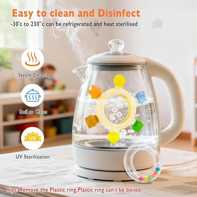 Baby Teething Toy for Babies 0-3-6-12,18 Months, BPA Free Silicone Baby Teething Ring for Teething Relief