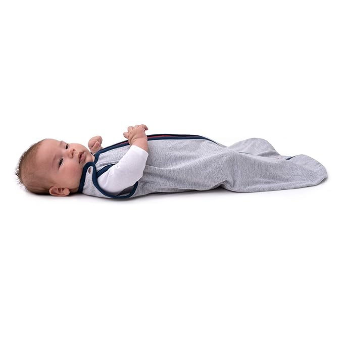 Baby Deedee 100% Cotton Sleeping Sack, Baby Sleeping Bag Wearable Blanket, Sleep Nest Lite, Infant and Toddler, Gray Navy, Large (18-36 Months)