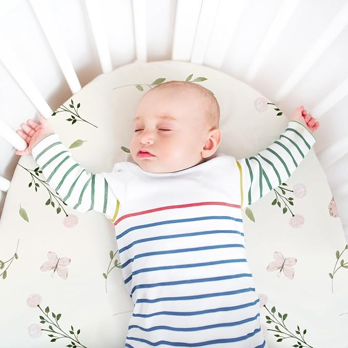 Baby Bassinet Sheets - 3 Pack Breathable Cradle Bassinet Mattress Sheets for Newborns Universal Fit for Hourglass, Oval, Rectangle Mattresses (32" x 16") Dinosaur Elephant