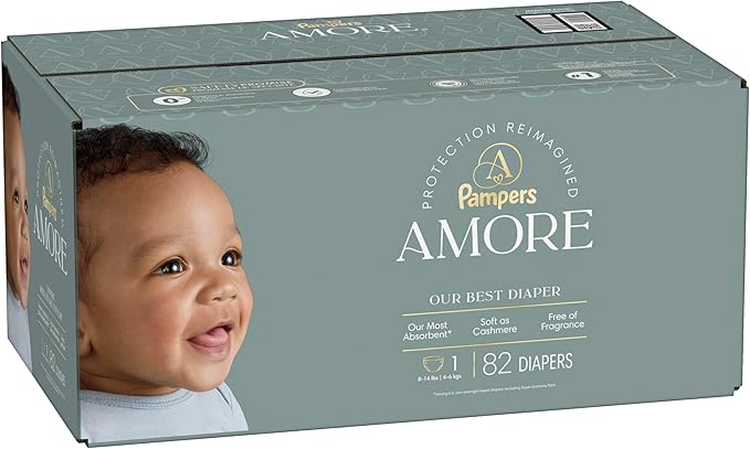 Pampers Amore, Size 1 (8-14 lbs), 82 Count, Our Best Diaper