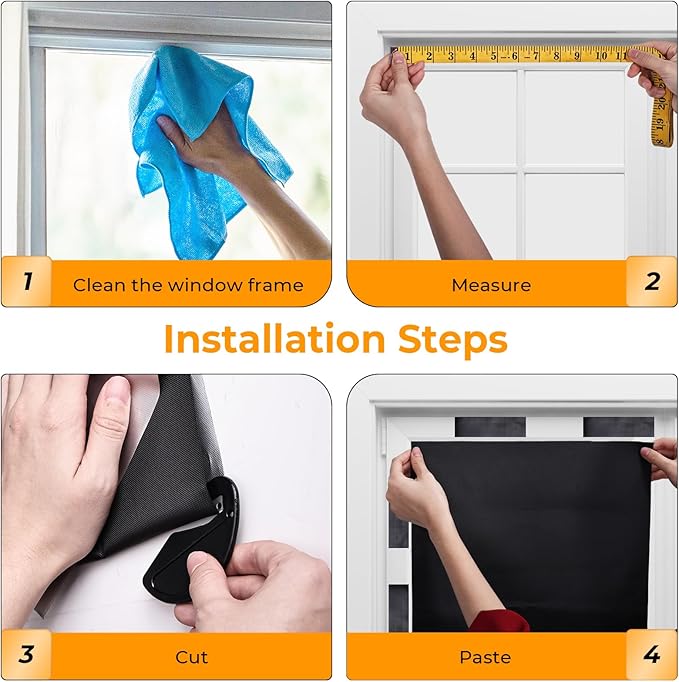Temporary Blackout Window Cover, Portable DIY Window Blinds & Shades, Tool Free Install Curtains for Travel Use RV Dorm(58'' x 157'')
