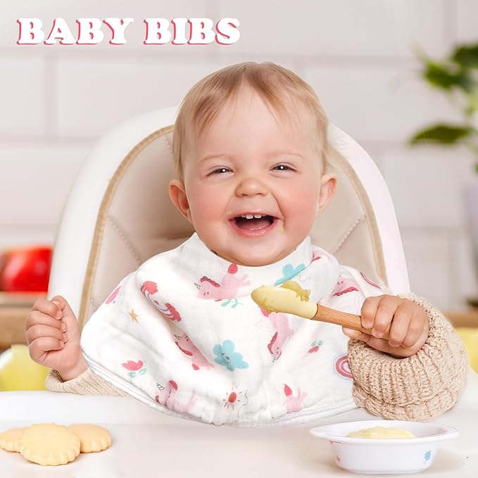 decalsweet Baby Burp Cloths Muslin Washcloths 6 Pack Muslin Burp Cloths 100% Cotton Large 20''x12'' Soft 6 Layers Baby Burp Rags for Boys Girls Baby Essentials for Newborn Gift Machine Washable