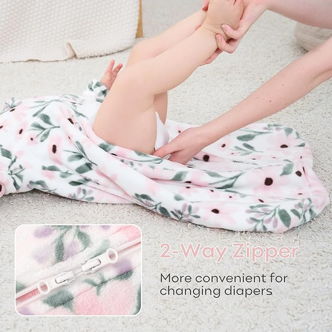 Yoofoss Baby Sleep Sack 6-12 Months, 1.5 Tog Sleep Sack, Fleece Baby Wearable Blanket with 2-Way Zipper, Infant Sleeping Sack, Soft Warm Lightweight(Small)