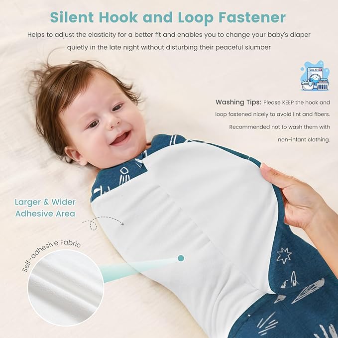 LILBESTIE Baby Swaddle Sleep Sack, 1.0 Tog New-Parent-Friendly Swaddle for Newborns & infant 3-6 Months Baby Wearable Blanket Reduce Startle Reflex, Newborn Boys Girls Registry Essentials