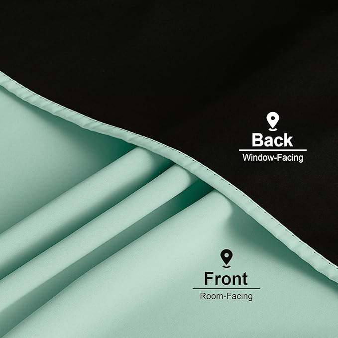 NICETOWN Aqua Blue 100% Blackout Curtains, 2 Panels 52x84 Inches, Thermal Insulated Energy Efficient Window Draperies for Bedroom & Living Room, Shading Drapes for Light Sleepers, Rod Pocket Back Tab