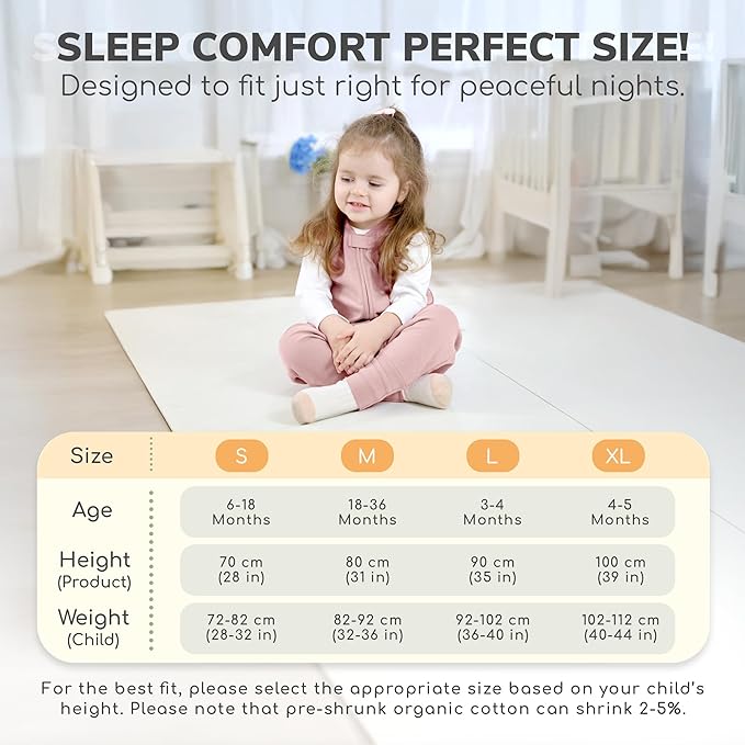 Mama Cheetah Toddler Sleep Sack with Feet 2T, 2.5 TOG Organic Cotton Baby Sleeping Bag with Legs, Baby Wearable Blankets for Walkers w/ 2-Way Zipper, Baby Sleep Sack for Girls Boys, Medium