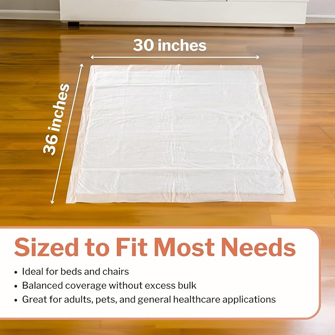 McKesson Underpads Disposable Bed Pads 30" x 36" [10 Count], Heavy Absorbency, Ultra Incontinence Chux Pads for Adults, Elderly, and Baby, Pee Pads