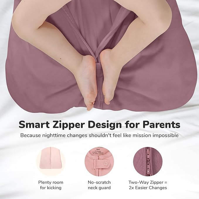 Baby Sleep Sack 1.0 TOG, Organic Cotton Baby Wearable Blanket with Two-Way Zipper, Swaddle Transition Baby Sleeping Bag, All-Season Sleep Sack for Newborn Infant Toddler Boy Girl, 2-Pack, 12-18 Month