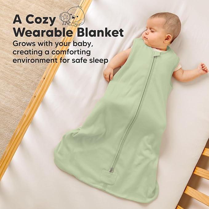 2-Pack Baby Sleep Sacks, Zipper Wearable Blanket - 0.5TOG Organic Cotton, Lightweight,Soft Cozy Toddler Sleeping Sack 12-24 months, Easy to Wear Large Newborn Transition Swaddles Sleepsacks (Roarsome)